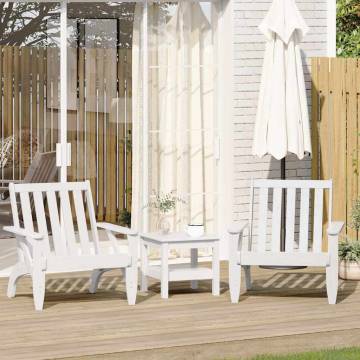 2 pcs White Garden Adirondack Chairs - Solid Pinewood Comfort