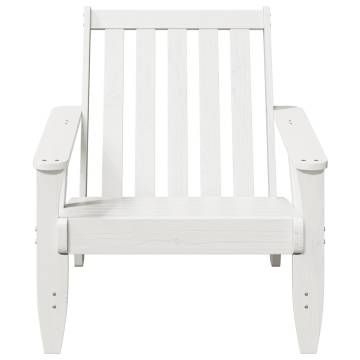 2 pcs White Garden Adirondack Chairs - Solid Pinewood Comfort