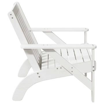 2 pcs White Garden Adirondack Chairs - Solid Pinewood Comfort