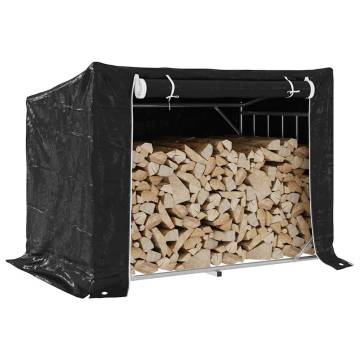 vidaxL Firewood Rack with Rain Cover - Durable Galvanised Steel