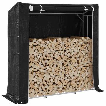 vidaxL Firewood Rack with Rain Cover - Durable Galvanised Steel