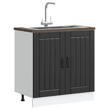 Lucca Black Sink Base Cabinet - Engineered Wood | HipoMarket