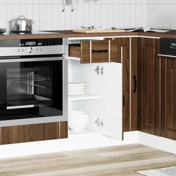 Lucca Brown Oak Kitchen Base Cabinet | Hipomarket