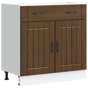 Lucca Brown Oak Kitchen Base Cabinet - Durable & Stylish