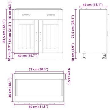 Kitchen Base Cabinet Lucca - Artisan Oak | Hipomarket UK