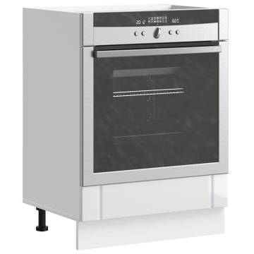 Oven Cabinet Lucca - High Gloss White & Engineered Wood