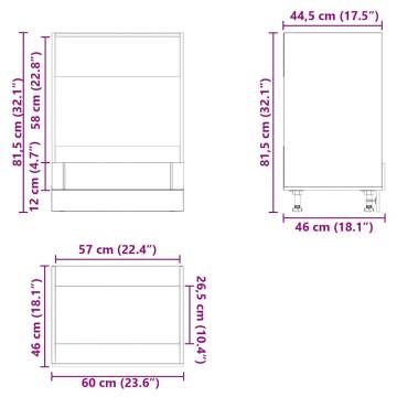 Oven Cabinet Lucca - High Gloss White & Engineered Wood