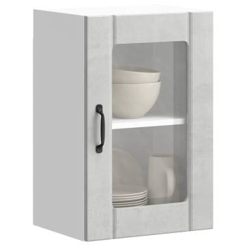 Lucca Concrete Grey Kitchen Wall Cabinet with Glass Door