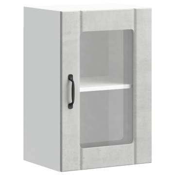 Lucca Concrete Grey Kitchen Wall Cabinet with Glass Door