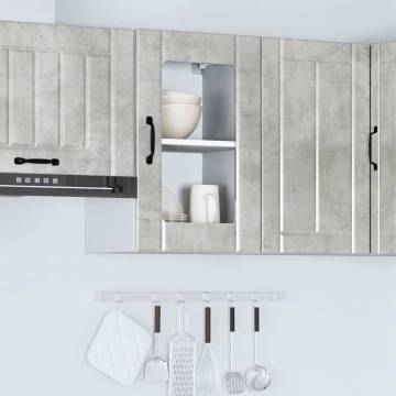 Lucca Concrete Grey Kitchen Wall Cabinet with Glass Door