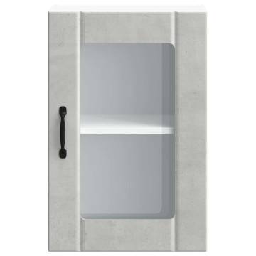 Lucca Concrete Grey Kitchen Wall Cabinet with Glass Door