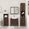 3 Piece Bathroom Furniture Set - Brown Oak Engineered Wood