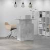 Concrete Grey Reception Desk - Versatile Design & Storage