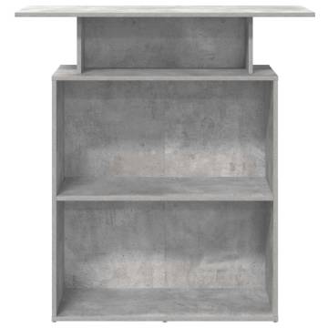 Concrete Grey Reception Desk - Versatile Design & Storage