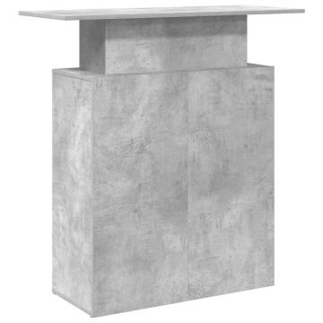 Concrete Grey Reception Desk - Versatile Design & Storage