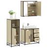  3 Piece Bathroom Furniture Set Sonoma Oak Engineered Wood Colour sonoma oak Number of 1 