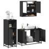  3 Piece Bathroom Furniture Set Black Engineered Wood Colour black Number of 1 