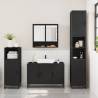 3 Piece Black Engineered Wood Bathroom Furniture Set | HipoMarket