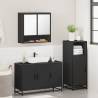 3 Piece Black Engineered Wood Bathroom Furniture Set | HipoMarket