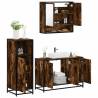  3 Piece Bathroom Furniture Set Smoked Oak Engineered Wood Colour smoked oak Number of 1 