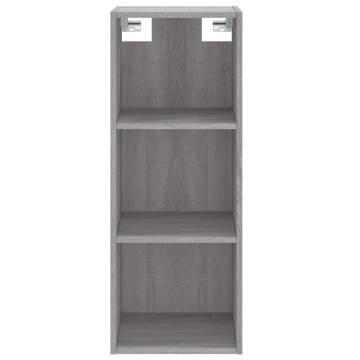 Stylish Highboard Grey Sonoma - 34.5x34x180 cm