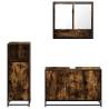 Stylish 3 Piece Bathroom Furniture Set - Smoked Oak Finish