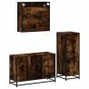 Stylish 3 Piece Bathroom Furniture Set - Smoked Oak Finish