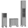 3 Piece Bathroom Cabinet Set - Grey Sonoma Engineered Wood