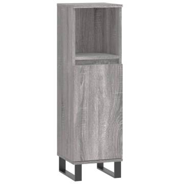 3 Piece Bathroom Cabinet Set - Grey Sonoma Engineered Wood