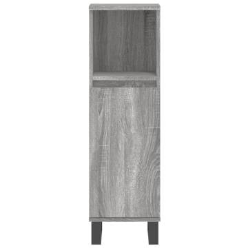 3 Piece Bathroom Cabinet Set - Grey Sonoma Engineered Wood