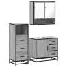 3 Piece Bathroom Furniture Set - Grey Sonoma Engineered Wood