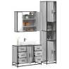  4 Piece Bathroom Furniture Set Grey Sonoma Engineered Wood Colour grey sonoma Number of 1 