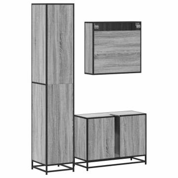 4 Piece Bathroom Furniture Set - Grey Sonoma Style