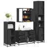  4 Piece Bathroom Furniture Set Black Engineered Wood Colour black Number of 1 