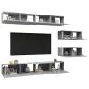 6 Piece Concrete Grey TV Cabinet Set | Stylish Storage Solution