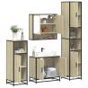  4 Piece Bathroom Furniture Set Sonoma Oak Engineered Wood Colour sonoma oak Number of 1 