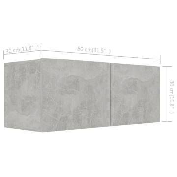 6 Piece Concrete Grey TV Cabinet Set | Stylish Storage Solution