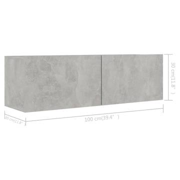 6 Piece Concrete Grey TV Cabinet Set | Stylish Storage Solution