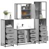  4 Piece Bathroom Furniture Set Grey Sonoma Engineered Wood Colour grey sonoma Number of 1 