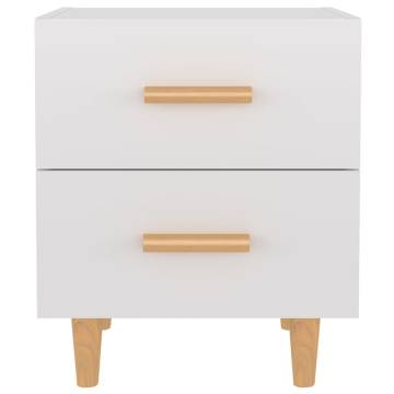 High Gloss White Bed Cabinets - 2 pcs | HipoMarket UK