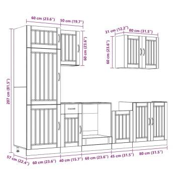 7 Piece White Kitchen Cabinet Set - Kalmar | Hipomarket