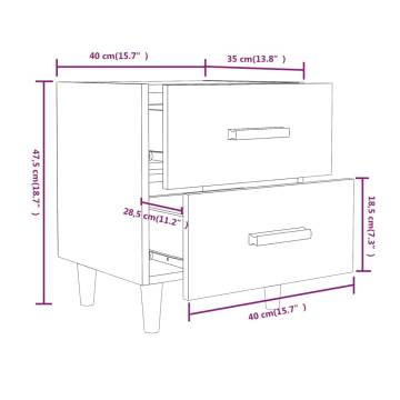 High Gloss White Bed Cabinets - 2 pcs | HipoMarket UK