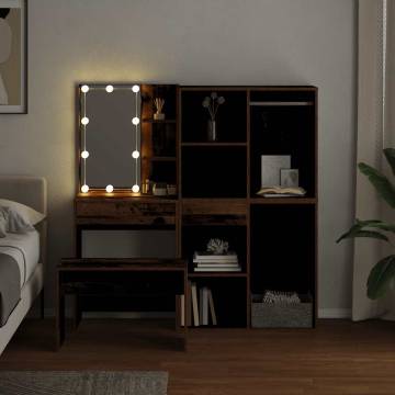 Dressing Table Set with LED | Stylish Old Wood Design | HipoMarket