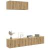  3 Piece TV Cabinet Set Wall-mounted Artisan Oak Engineered Wood Colour artisan oak Quantity in Package 3 Width 80 cm 