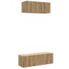 2 Piece Wall-Mounted TV Cabinet Set - Artisan Oak Finish