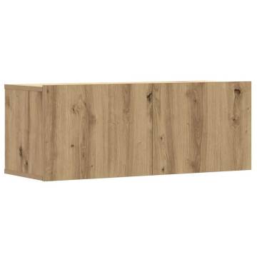 2 Piece Wall-Mounted TV Cabinet Set - Artisan Oak Finish