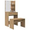  Dressing Table Set with LED Artisan Oak Engineered Wood Colour artisan oak Size 60 x 40 x 140 cm Quantity in Package 1 