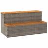  Hot Tub Step Grey 100x50x50.5 cm Poly Rattan and Solid Acacia Colour grey Size 100 x 50 x 50.5 cm Quantity in Package 1 