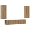 Wall Mounted TV Cabinets - 4 pcs Artisan Oak | Hipo Market