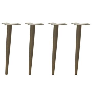 Coffee Table Legs - Conical Shape, Natural Steel – 4 pcs, 30-31 cm